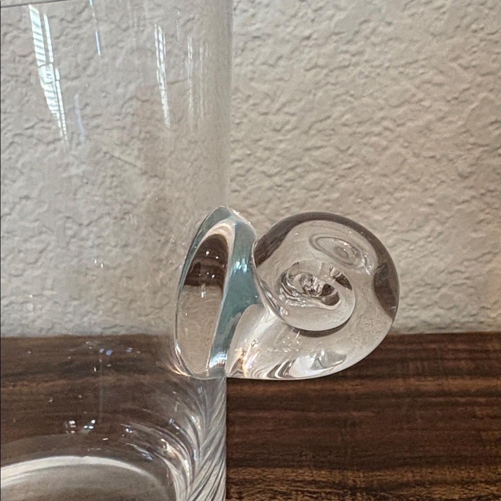 NWOT Tiffany And Co. Crystal Ice Bucket with Scroll Handles Etched Tiffany Name - Picture 2 of 6